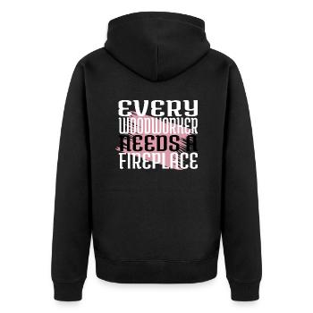 sexy carpenter tshirts carpenter plumber - Unisex Premium Bio Zip Hoodie - Schwarz - Hinten - Nico (187cm)