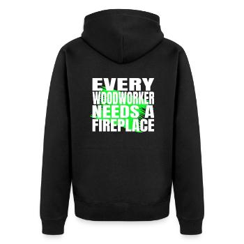 birthday gift wood quote gift idea cutter - Unisex Premium Bio Zip Hoodie - Schwarz - Hinten - Nico (187cm)