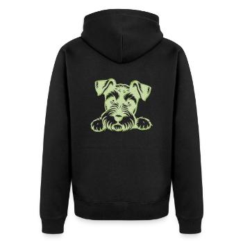 Chien chiot chien mignon Corgi aquarelle Art Cartoon Wof - Veste à capuche bio Premium Unisexe - noir - Dos - Nico (187cm)
