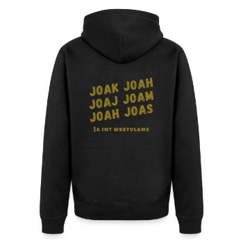 Ja in het West-Vlaams dialect - Veste à capuche bio Premium Unisexe - noir - Dos - Nico (187cm)