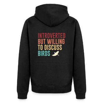Vogel Vögel Spruch Humor Retro Geschenk - Unisex Premium Bio Zip Hoodie - Schwarz - Hinten - Nico (187cm)