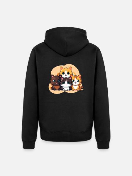 Adorable kittens - Unisex Premium Organic Zip Hoodie - black
