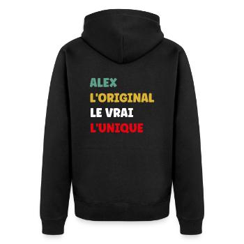 alex33 - Veste à capuche bio Premium Unisexe - noir - Dos - Nico (187cm)