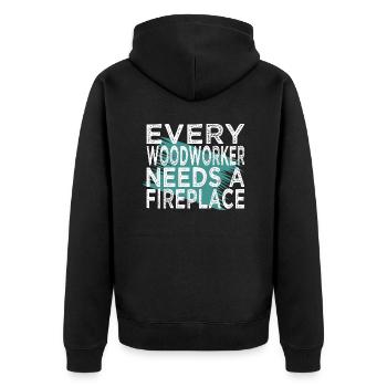 Funshirt Men A Carpenters Prayer Tshirts - Unisex Premium Organic Zip Hoodie - black - Back - Nico (187cm)