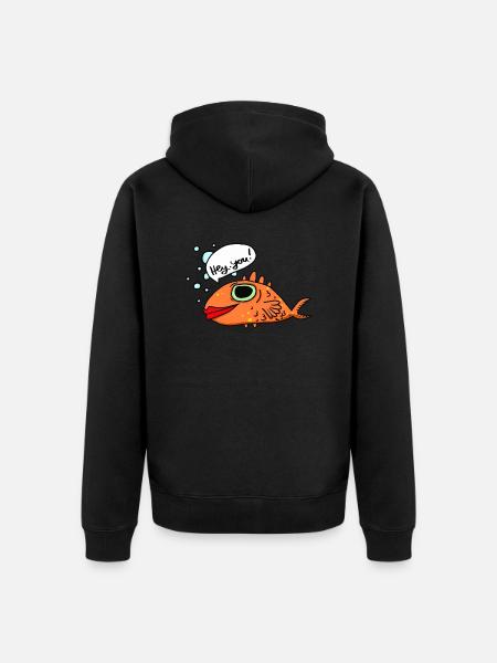 Hey you - Unisex Premium Organic Zip Hoodie - black
