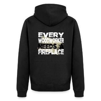 present funny proud carpenter skull tshirts - Unisex Premium Bio Zip Hoodie - Schwarz - Hinten - Nico (187cm)