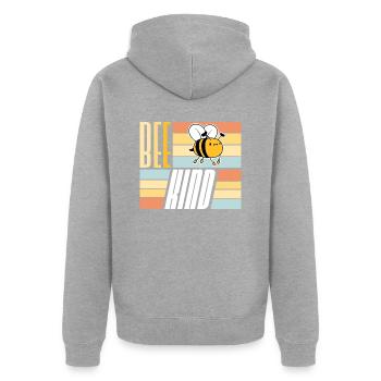 Sei nett niedlich Honig Freundlichkeit Biene Liebe inspirierend - Unisex Premium Bio Zip Hoodie - Grau meliert - Hinten - Nico (187cm)