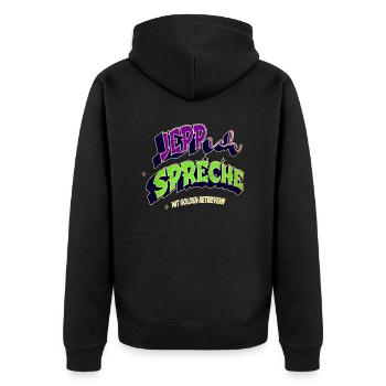 geburtstagsgeschenkidee hunderassen - Unisex Premium Bio Zip Hoodie - Schwarz - Hinten - Nico (187cm)