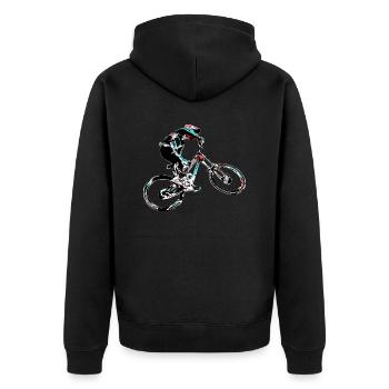 Downhill mountain biking - Unisex Premium Organic Zip Hoodie - black - Back - Nico (187cm)