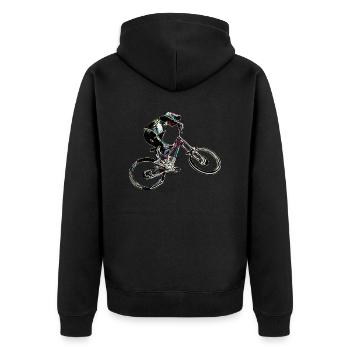 vtt descente - Veste à capuche bio Premium Unisexe - noir - Dos - Nico (187cm)