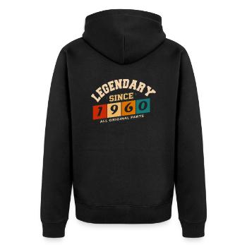 Legendary since 1960's vintage retro anniversary - Unisex Premium Organic Zip Hoodie - black - Back - Nico (187cm)