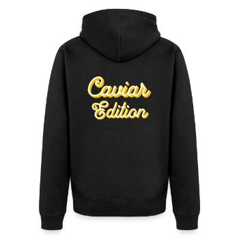 Potato Lover Funny French Fries Spud Potatoes Chip - Unisex Premium Organic Zip Hoodie - black - Back - Nico (187cm)