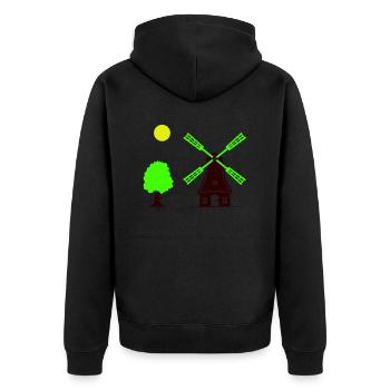 Arbre du moulin à vent - Veste à capuche bio Premium Unisexe - noir - Dos - Nico (187cm)