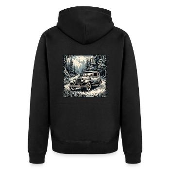 Auto / Fahrzeug / PKW / Mobil / Old Timer / fahren - Unisex Premium Bio Zip Hoodie - Schwarz - Hinten - Nico (187cm)