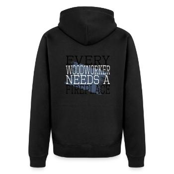 Dad Axes Chainsaw Grab Lumberman Carpenter Joke - Unisex Premium Organic Zip Hoodie - black - Back - Nico (187cm)