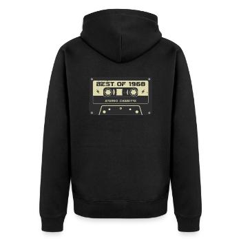 Retro Kassette 1968 vintage 1968 Geburtstag 1968 - Unisex Premium Bio Zip Hoodie - Schwarz - Hinten - Nico (187cm)