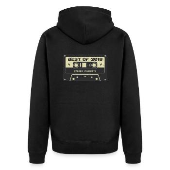 Retro Kassette 2018 vintage 2018 Geburtstag 2018 - Unisex Premium Bio Zip Hoodie - Schwarz - Hinten - Nico (187cm)