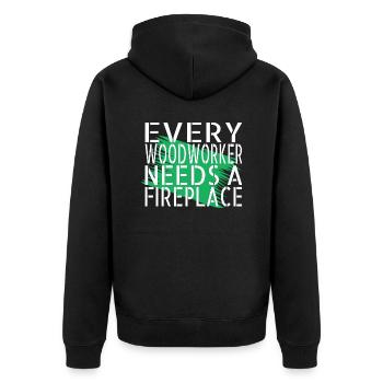 a carpenters prayer tshirts - Unisex Premium Bio Zip Hoodie - Schwarz - Hinten - Nico (187cm)