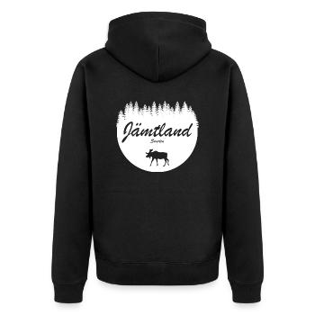 Jämtland Schweden Aufkleber Urlaub Elch Norden - Unisex Premium Bio Zip Hoodie - Schwarz - Hinten - Nico (187cm)