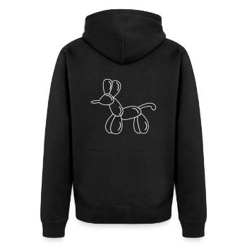 ballon hund - Unisex Premium Bio Zip Hoodie - Schwarz - Hinten - Nico (187cm)