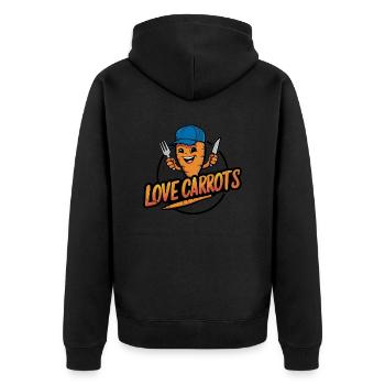 I love carrots, carrots, funny carrots - Unisex Premium Organic Zip Hoodie - black - Back - Nico (187cm)