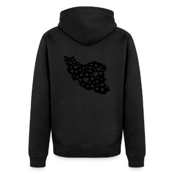 Iran Amour 01 - Veste à capuche bio Premium Unisexe - noir - Dos - Nico (187cm)