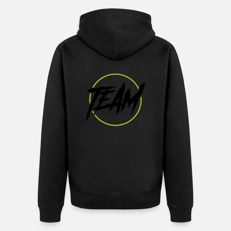 team kreis - Unisex Premium Bio Zip Hoodie - Schwarz