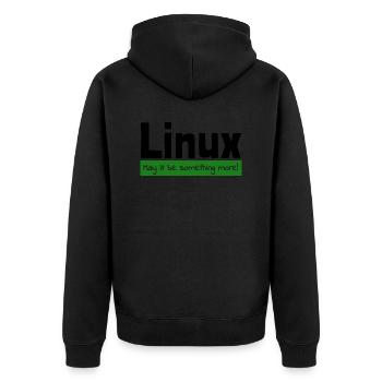 Linux Computer Computerarbeit witzige Sprüche Nerd - Unisex Premium Bio Zip Hoodie - Schwarz - Hinten - Nico (187cm)
