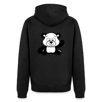 pandabär cute - Unisex Premium Bio Zip Hoodie - Schwarz - Hinten - Nico (187cm)
