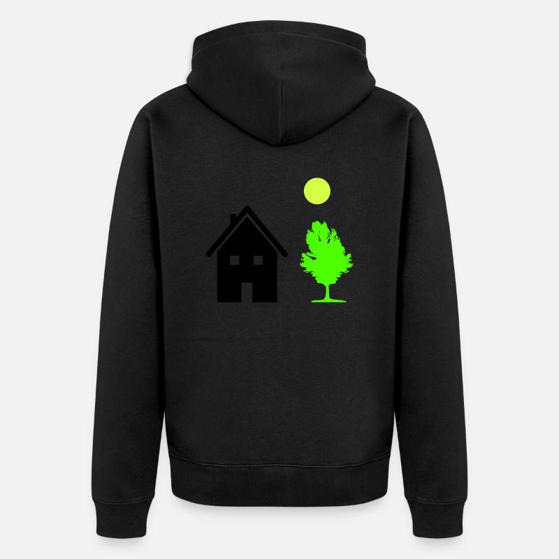 haus baum - Unisex Premium Bio Zip Hoodie - Schwarz
