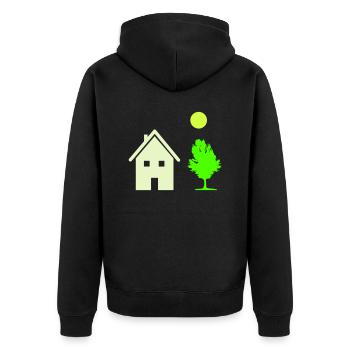 haus baum - Unisex Premium Bio Zip Hoodie - Schwarz - Hinten - Nico (187cm)