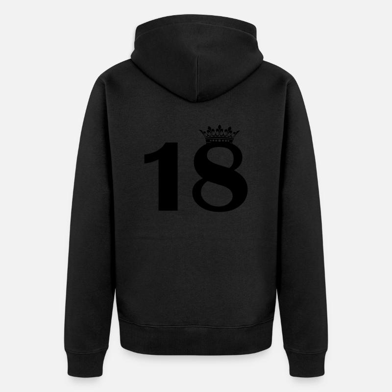 18 corone - Felpa con cappuccio ecologica premium unisex - nero