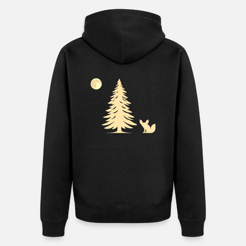 Fuchs im Wald - Geschenkidee - Unisex Premium Bio Zip Hoodie - Schwarz