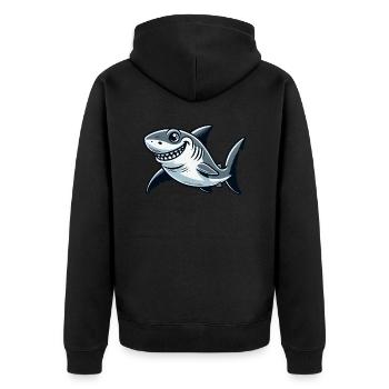 Hai Comic - Unisex Premium Bio Zip Hoodie - Schwarz - Hinten - Nico (187cm)