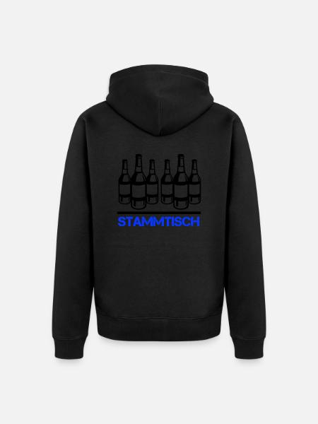 bierflasche stammtisch - Unisex Premium Bio Zip Hoodie - Schwarz