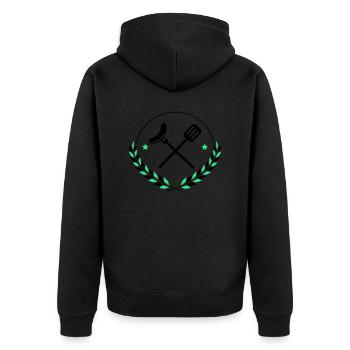 Couverts à griller Grillades - Veste à capuche bio Premium Unisexe - noir - Dos - Nico (187cm)