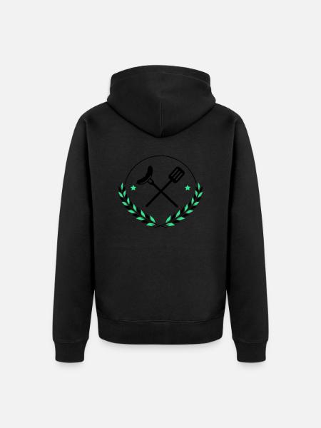 Grilling cutlery Grilling - Unisex Premium Organic Zip Hoodie - black