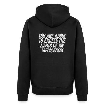 Lustige Beleidigung Tee Witz Slogan Design Humorvolles Zitat - Unisex Premium Bio Zip Hoodie - Schwarz - Hinten - Nico (187cm)