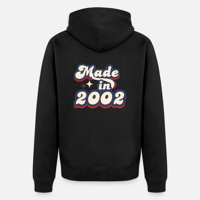 Made in 2002 retro - Veste à capuche bio Premium Unisexe - noir