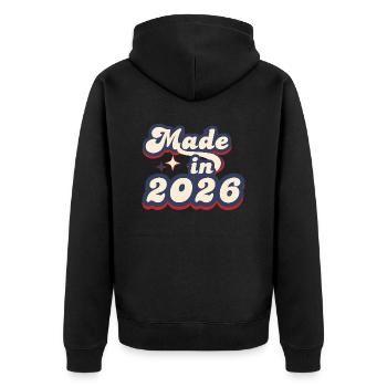 Made in 2026 retro - Veste à capuche bio Premium Unisexe - noir - Dos - Nico (187cm)