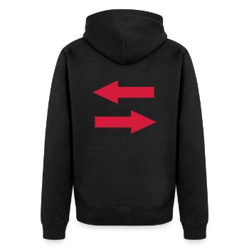 Arrows - Unisex Premium Organic Zip Hoodie - black - Back - Nico (187cm)