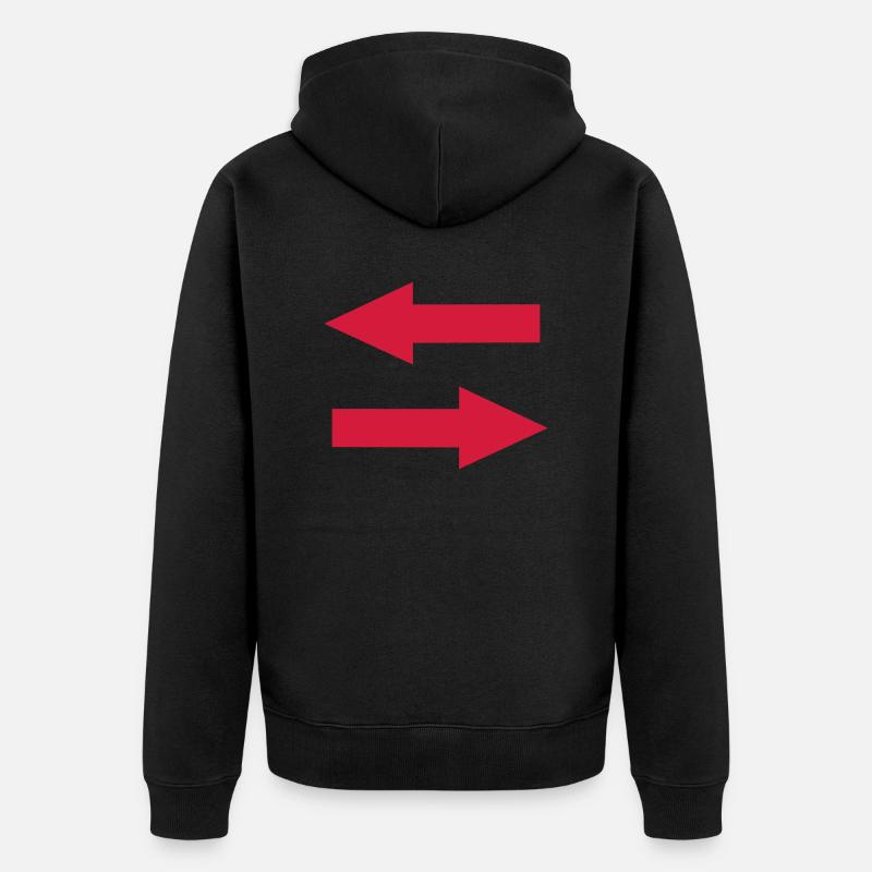 Pfeil - Unisex Premium Bio Zip Hoodie - Schwarz