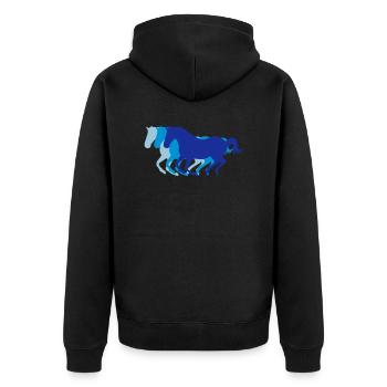 Trois chevaux au galop - Equitation - dressage des - Veste à capuche bio Premium Unisexe - noir - Dos - Nico (187cm)
