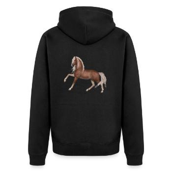 Cheval - Veste à capuche bio Premium Unisexe - noir - Dos - Nico (187cm)