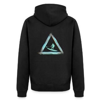 Stand Up Paddle - Unisex Premium Organic Zip Hoodie - black - Back - Nico (187cm)