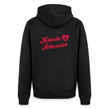 sœur malade - infirmière - Carnaval - Veste à capuche bio Premium Unisexe - noir - Dos - Nico (187cm)