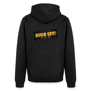 Duck Off Graffiti - Veste à capuche bio Premium Unisexe - noir - Dos - Nico (187cm)
