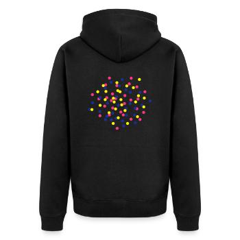 Confetti - Unisex Premium Organic Zip Hoodie - black - Back - Nico (187cm)