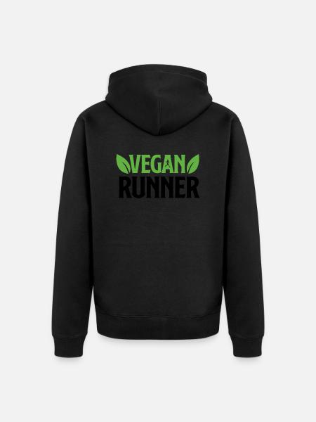 Vegan runner - Unisex Premium Organic Zip Hoodie - black