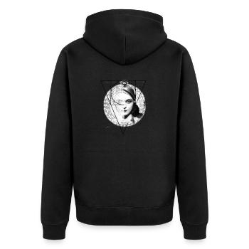 Homuncula: Pola Negri - Unisex Premium Organic Zip Hoodie - black - Back - Nico (187cm)
